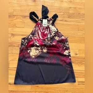 Super cute Tahari top. Size S/P. Color Country Apple/Black. New with tags.